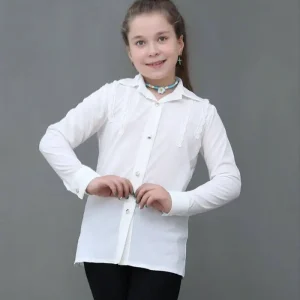 🛍️ خرید شومیز سفید نوار دوبل بوگاتی سایز 50/65 | کد 3024 با ارسال رایگان