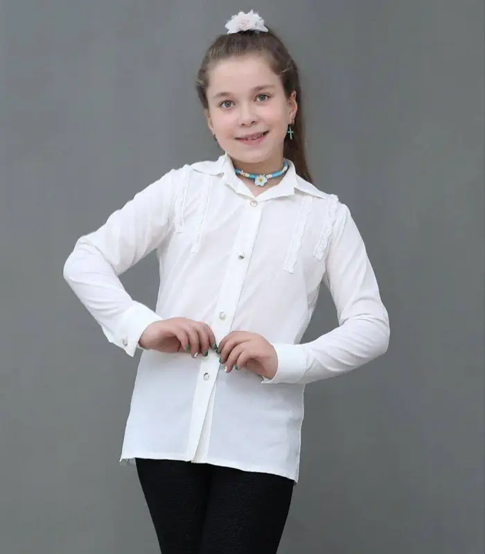 🛍️ خرید شومیز سفید نوار دوبل بوگاتی سایز 50/65 | کد 3024 با ارسال رایگان