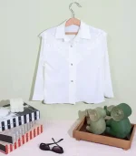 خرید شومیز سفید گیپور بوگاتی سایز 50/65 | کد 3025 با ارسال رایگان