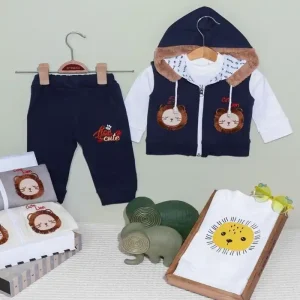 خرید سه تیکه نوزادی اسپرت پنبه‌ای | کد 4-8073