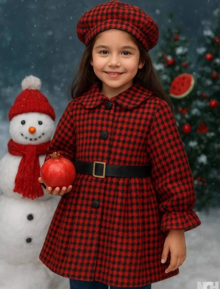 سارافون دخترانه یلدایی کلاهدار