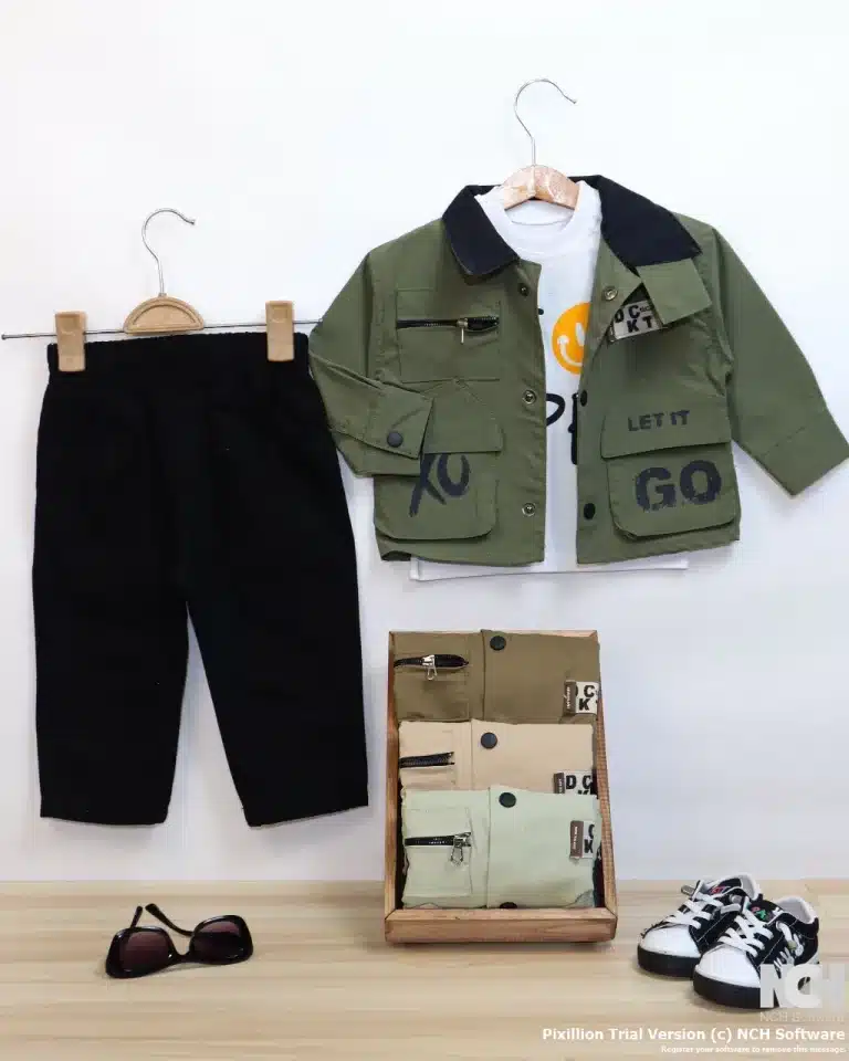 سه تیکه پسرانه کتان چاپدار