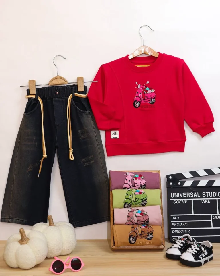 بلوز و شلوار بگ اسپرت گلدوزی وسپا - مناسب برای کودکان و نوجوانان - کد محصول [2380]