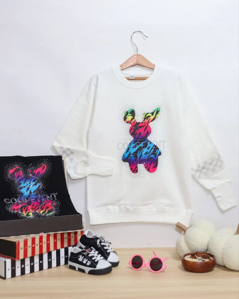 بلوز تک دخترانه خرگوش نگینی - مناسب برای دختران - کد محصول [3236]