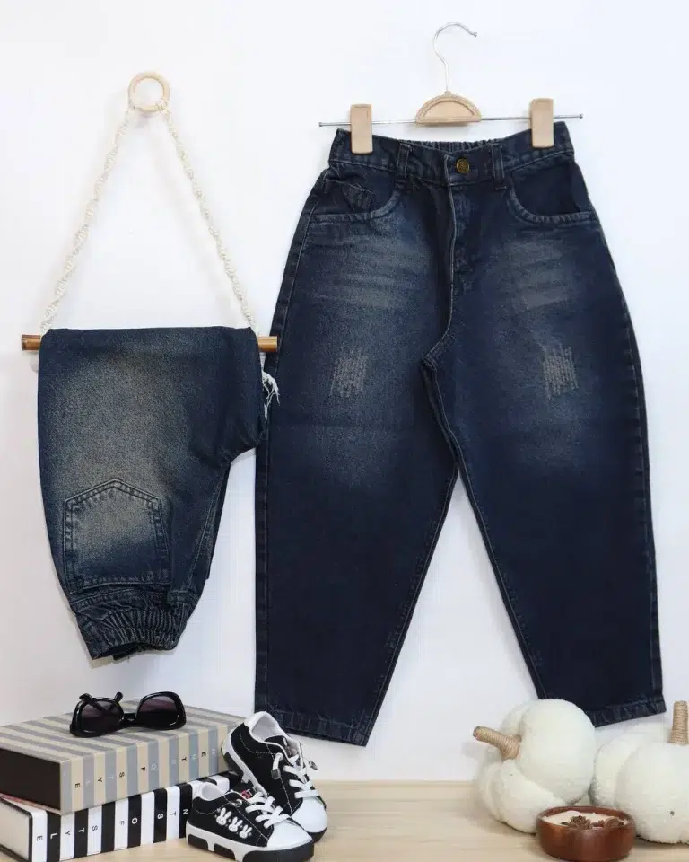 شلوار جین مام بالنی اسپرت - مناسب برای نوجوانان - کد محصول [6154/6155]