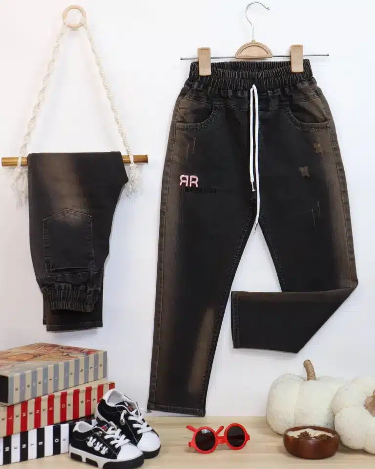 شلوار جین مام اسپرت کمر کش - مناسب برای کودکان و نوجوانان - کد محصول [6212-1]