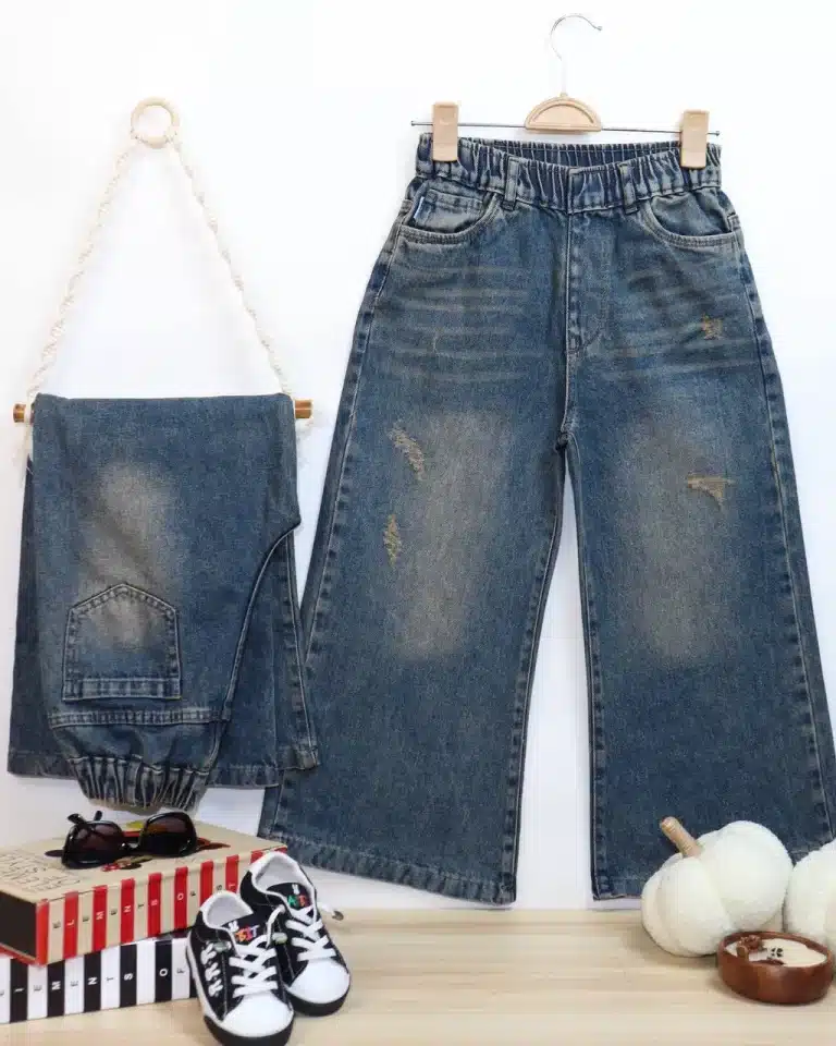 شلوار فول بگ دخترانه سایه روشن - مناسب برای نوجوانان - کد محصول [6358/6359]