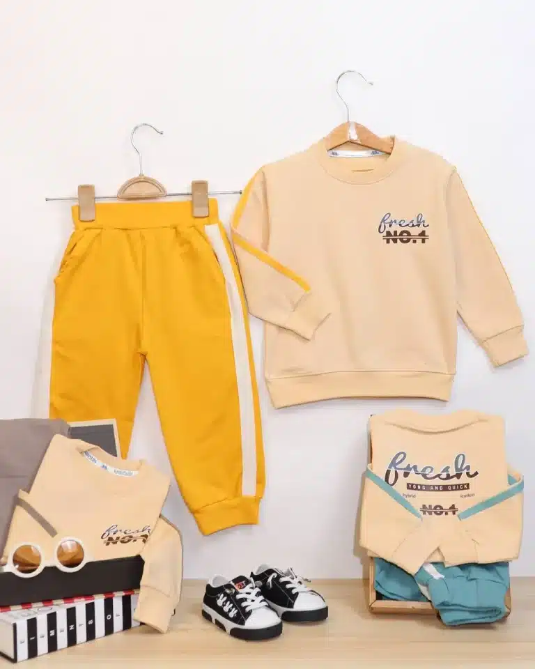 ست بلوز شلوار اسپرت بچگانه مینیمال - مناسب برای کودکان - کد محصول [7296]