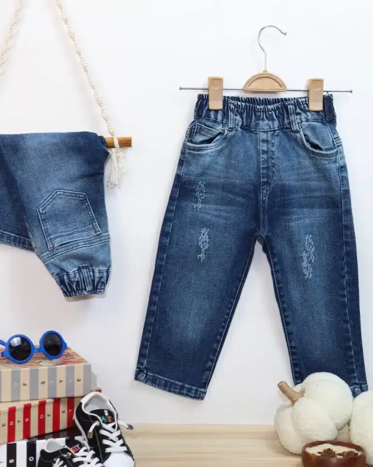 شلوار جین نقلی راسته اسپرت - مناسب برای کودکان و نوجوانان - کد محصول [7996/8004]