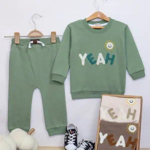 بلوز شلوار نوزادی اسپرت طرح خورشید - مناسب برای نوزادان - کد محصول [8072]