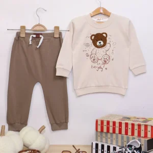 بلوز شلوار نوزادی طرح خرس - مناسب برای نوزادان - کد محصول [8072]