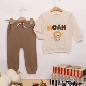 بلوز شلوار نوزادی طرح شیر - مناسب برای نوزادان - کد محصول [8072]