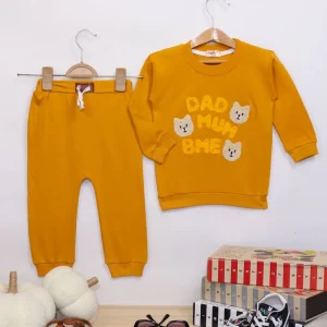 بلوز شلوار نوزادی طرح گربه - مناسب برای نوزادان - کد محصول [8072]