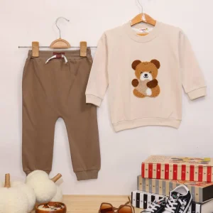 بلوز شلوار نوزادی طرح تدی - مناسب برای نوزادان - کد محصول [8072]