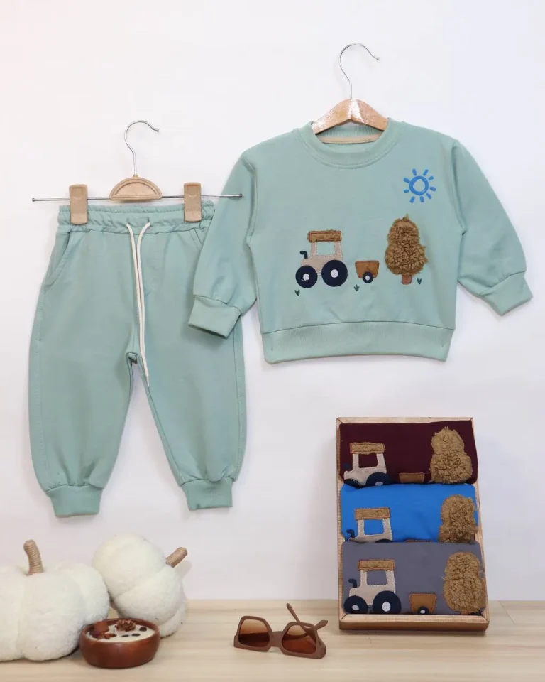 بلوز شلوار بچگانه اسپرت تکه دوزی - مناسب برای کودکان - کد محصول [8566]