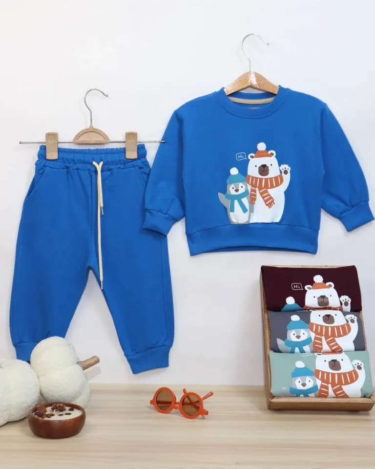 بلوز شلوار اسپرت خرس قطبی - مناسب برای کودکان - کد محصول [8567]