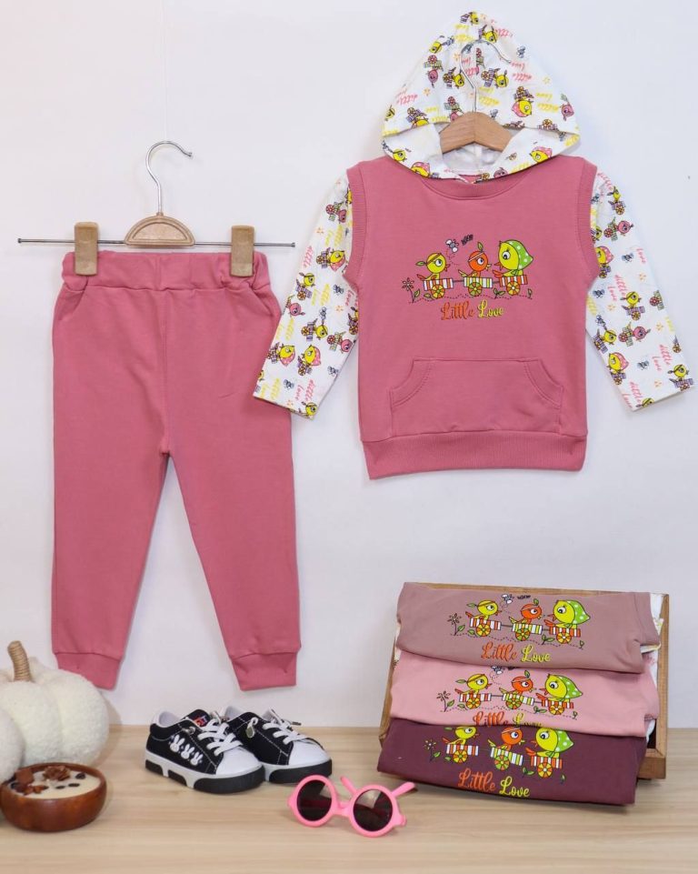 هودی شلوار دخترانه جوجه- مناسب برای کودکان و نوزادان - کد محصول [2316]