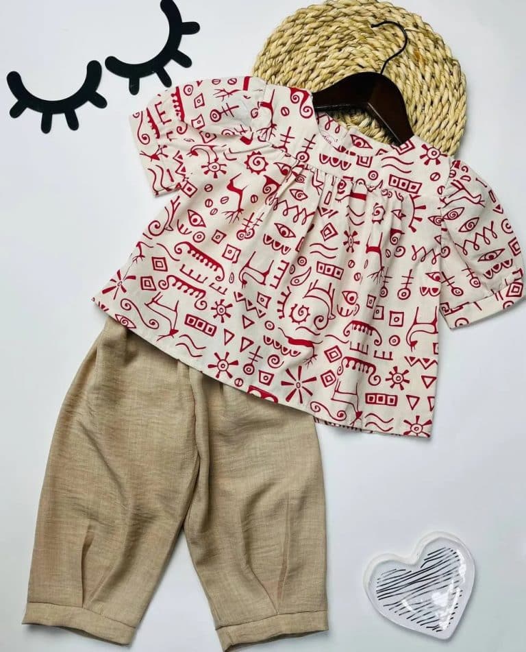 کراپ شلوارک دخترانه طرحدار - مناسب برای کودکان - کد محصول [233]