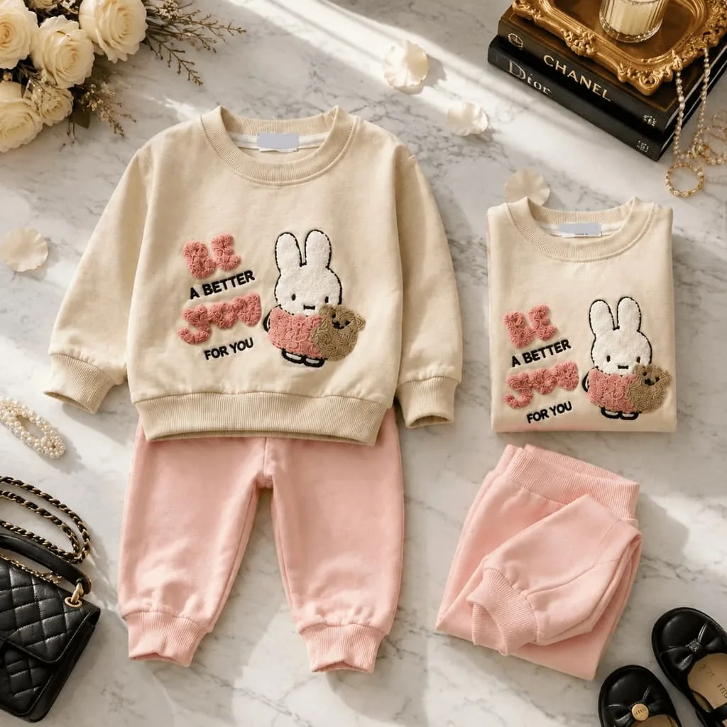بلوز شلوار نوزادی اسپرت طرح Miffy