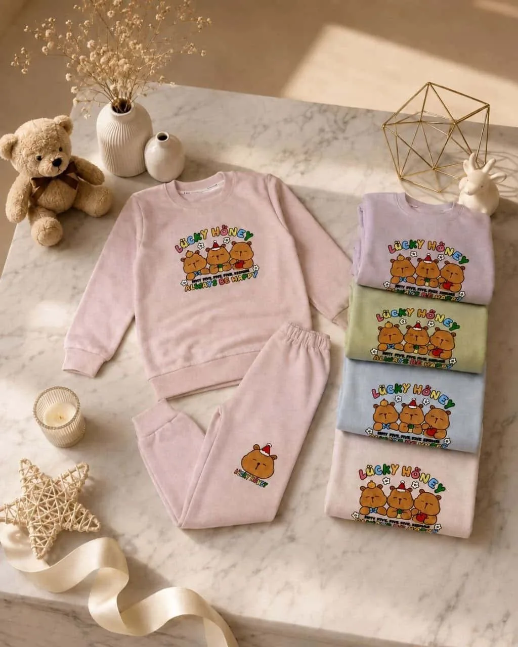 خرید بلوز شلوار دخترانه طرح Lucky Honey